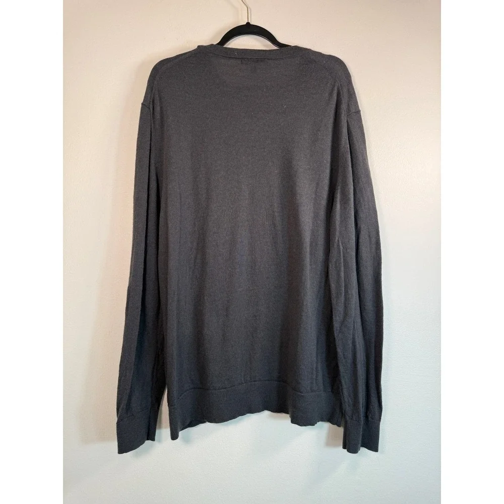 Banana Republic Sweater Mens XXL Merino Wool Charcoal Grey Crew Neck EUC